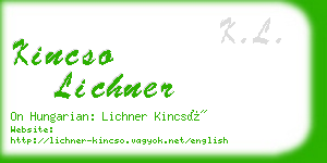 kincso lichner business card